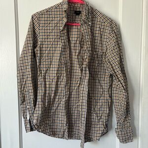Gold and Blue Gingham J Crew Button Up